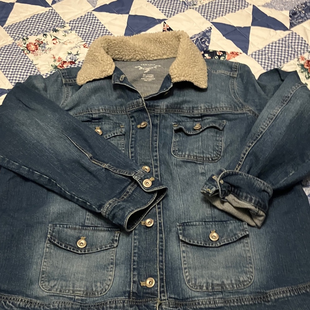 Sonoma Blue Denim Jacket with Sherpa Collar